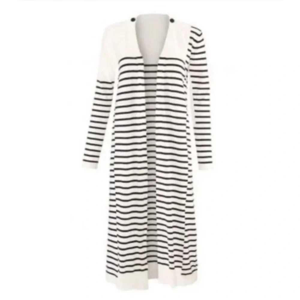 NWT cabi Victory Sweater in Navy and White Stripe